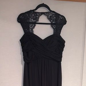 Sleeveless Floor Length Black Dress